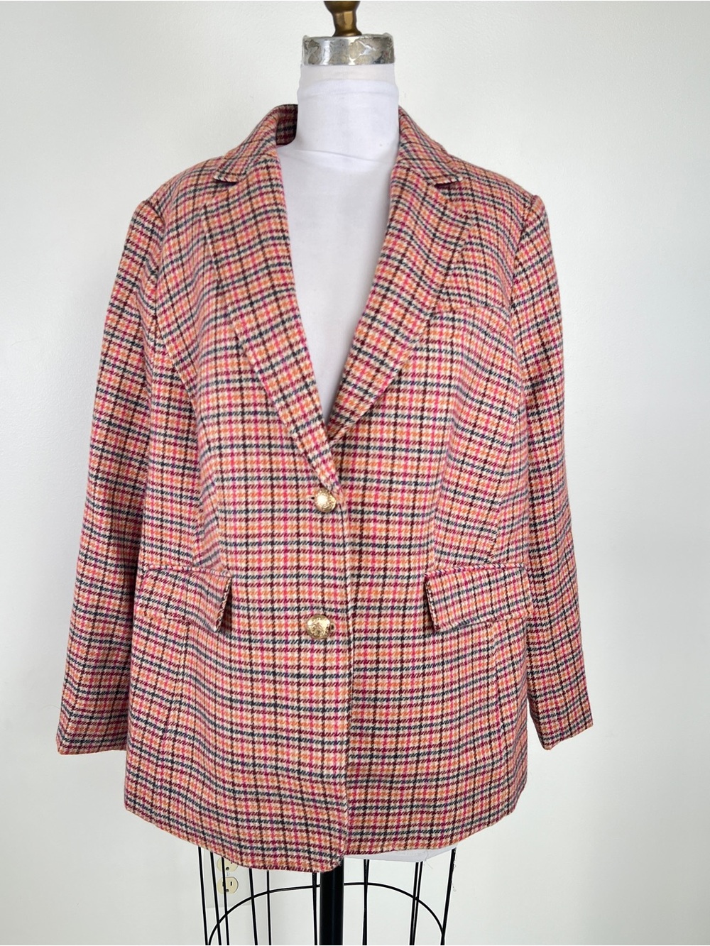 EUC! Talbots Classic Shetland Blazer - Apple Plaid Size 16W